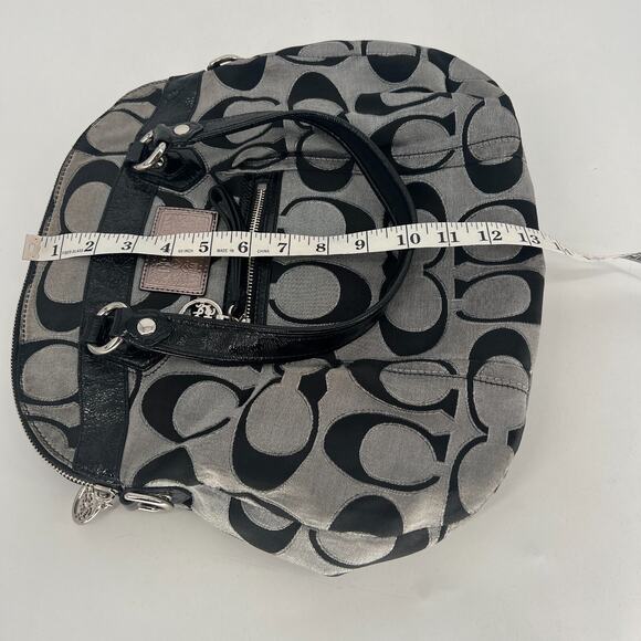 Vtg Coach Poppy Handbag Black Gray‎ Y2K Signature Logo Key Chain Charms - Picture 16 of 16